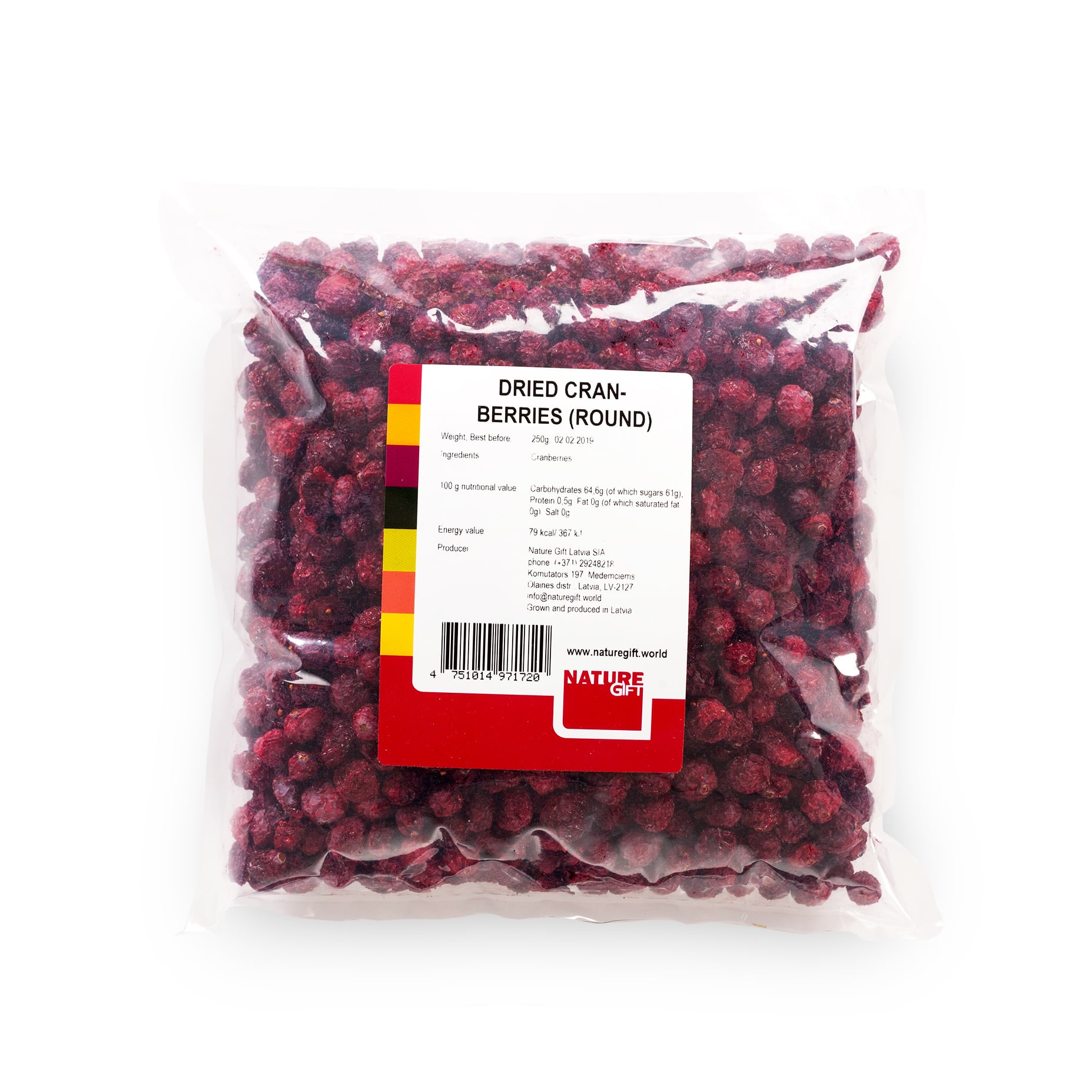 Mirtilli rossi secchi non zuccherati 250 g